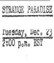 Strange Paradise Program Log for December 23, 1969